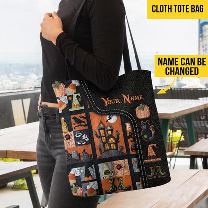 My Broom Broke So Now I Quilt Halloween Personalized Tote Bag