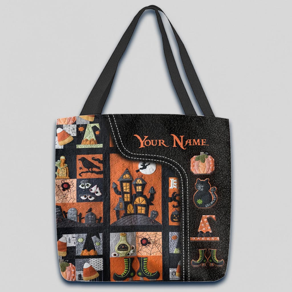 My Broom Broke So Now I Quilt Halloween Personalized Tote Bag