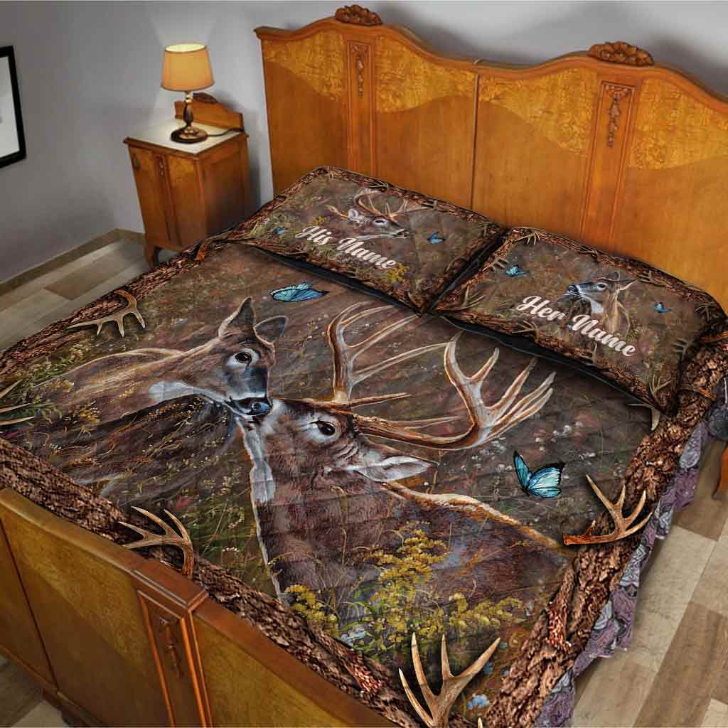 Hunting Couple - Personalized Quilt Set