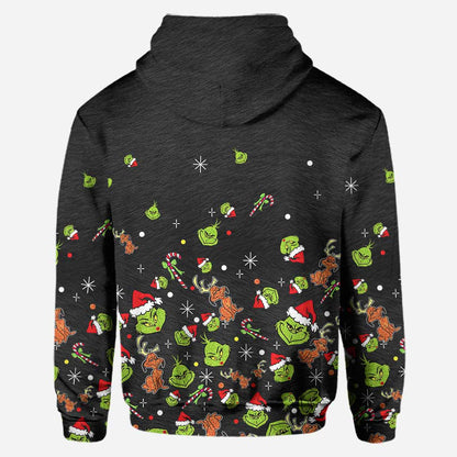 Green Mischief - Personalized Christmas Stole Christmas Hoodie and Leggings