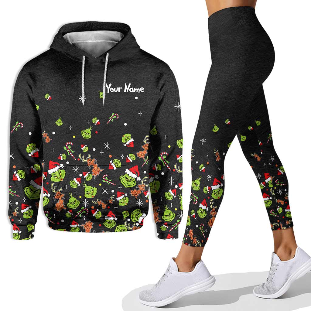 Green Mischief - Personalized Christmas Stole Christmas Hoodie and Leggings