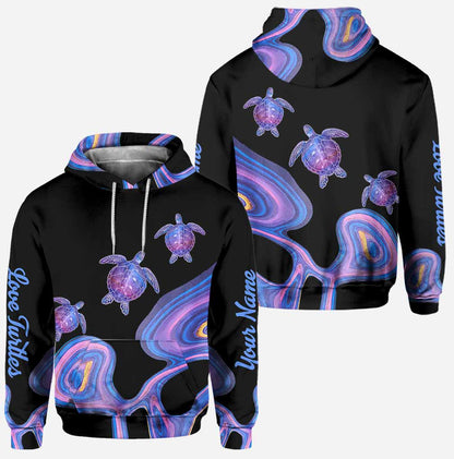 Love Turtles Free Line Hologram - Personalized Turtle Hoodie and Leggings