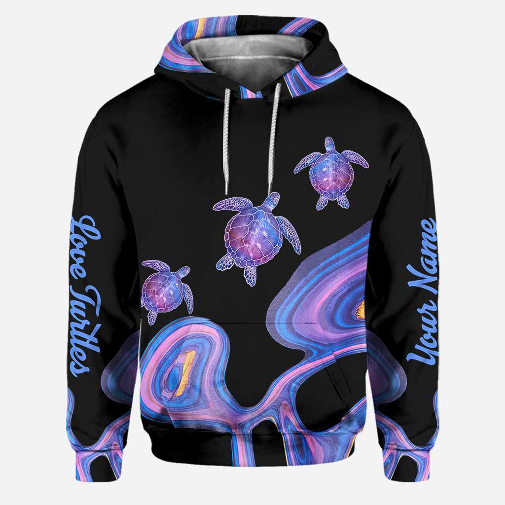 Love Turtles Free Line Hologram - Personalized Turtle Hoodie and Leggings