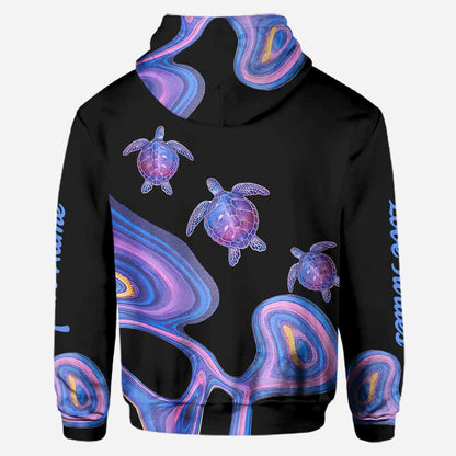 Love Turtles Free Line Hologram - Personalized Turtle Hoodie and Leggings