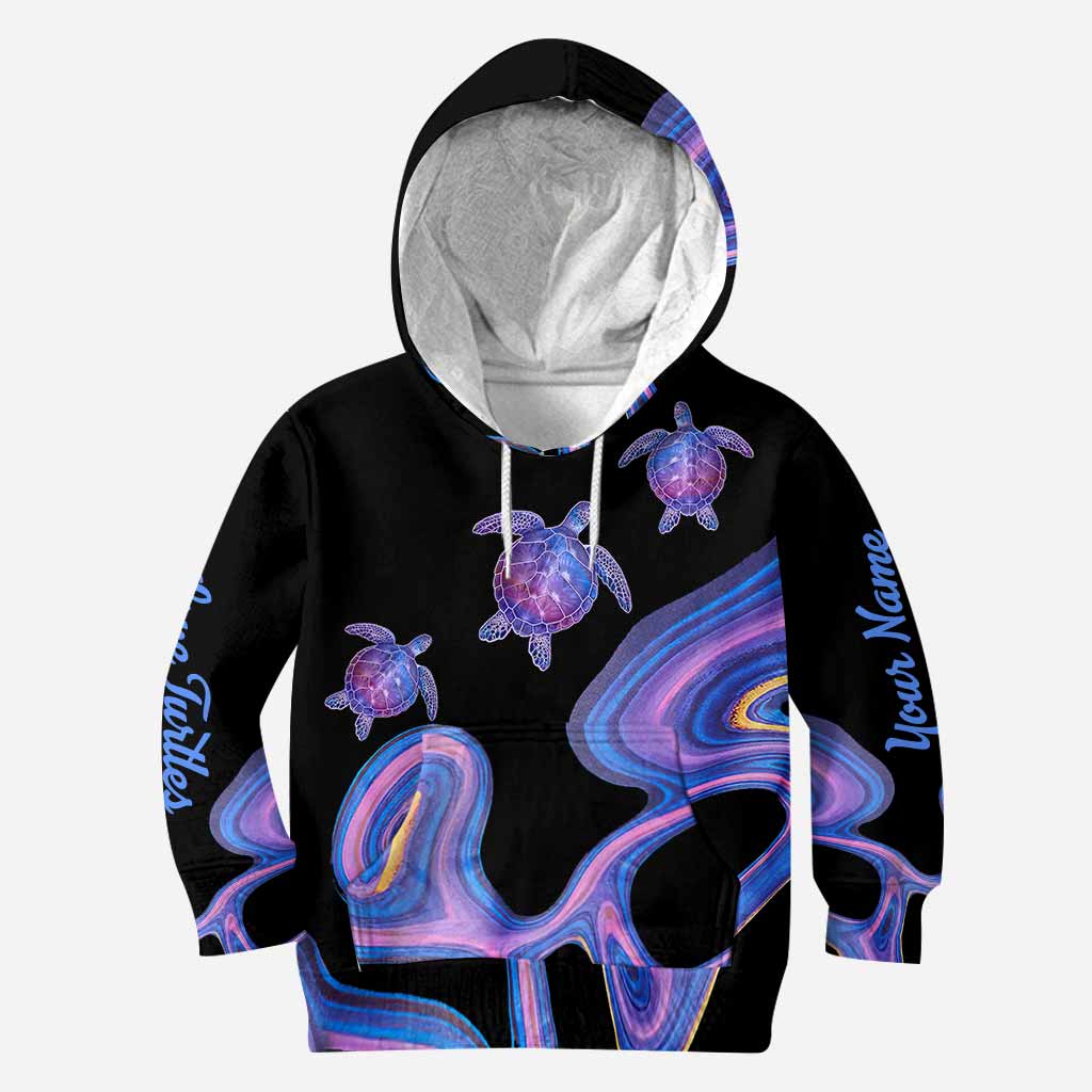 Love Turtles Free Line Hologram - Personalized Turtle Hoodie and Leggings