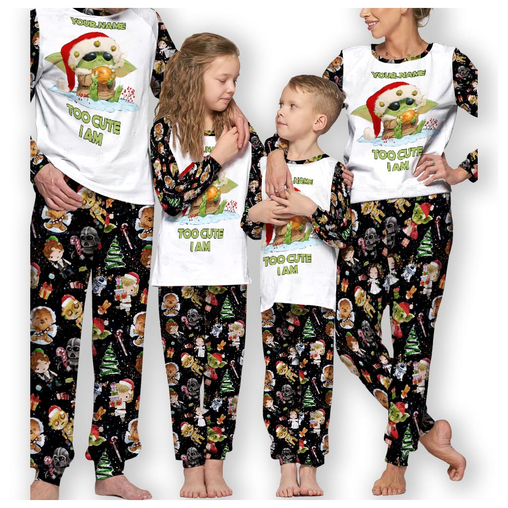 Too Cute I Am - Personalized Christmas The Force Pajamas Set