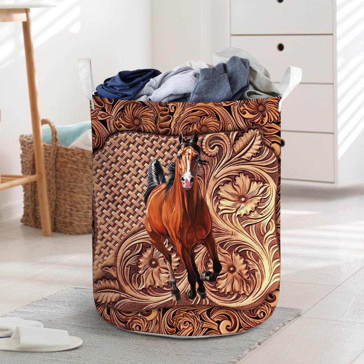 Western Horse - Horse Riding Lover - Horse Owner Laundry Basket 0921