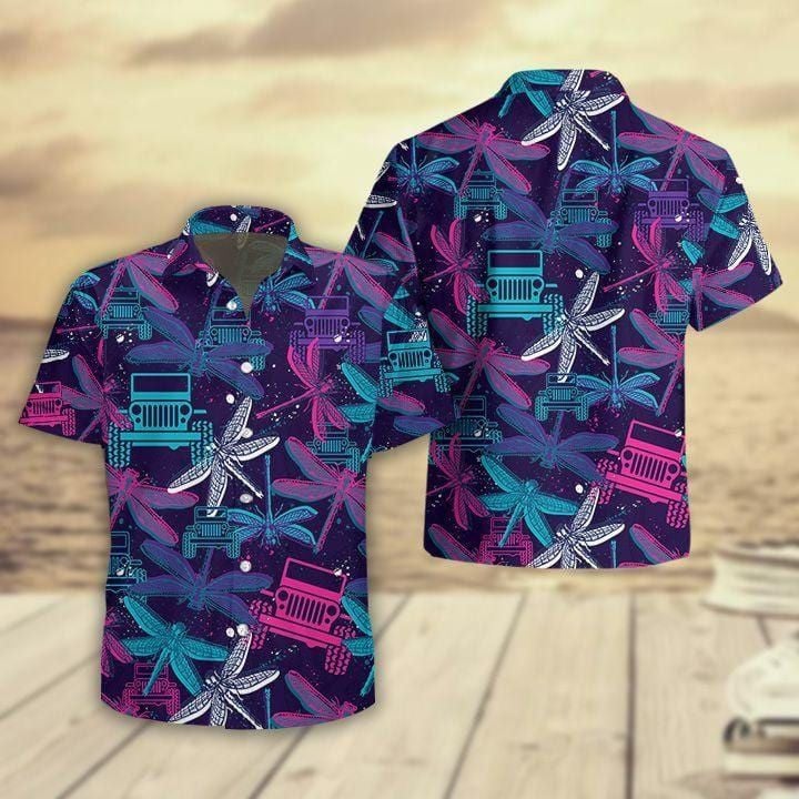 Purple Dragonflies Car Hawaiian Shirt 0523