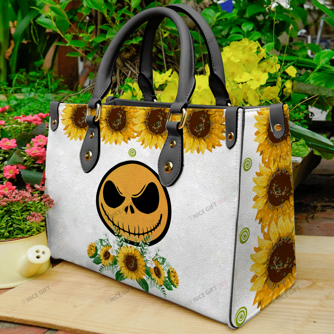 Sunflower Nightmare Leather Handbag 0523