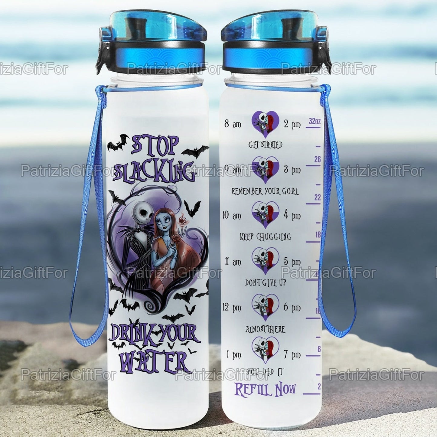 Stop Slacking Drink Your Water Nightmare Water Tracker Bottle 0823