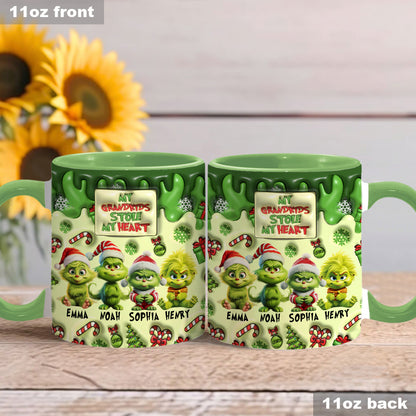 My Grandkids Stole My Heart - Personalized Grandma Accent Mug