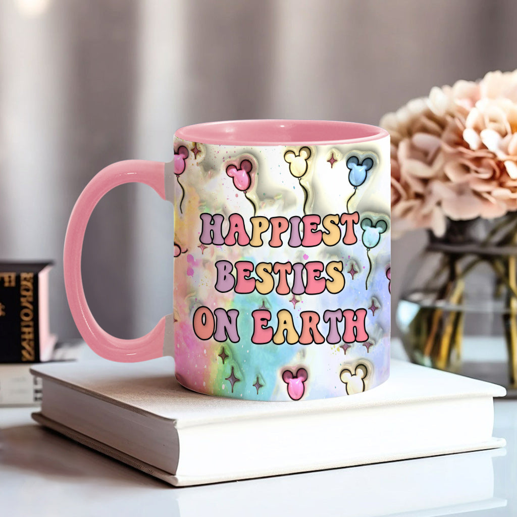 Happiest Besties On Earth - Personalized Bestie Accent Mug