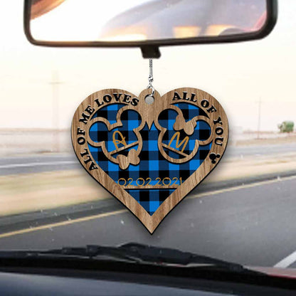 Magic Love All Of Me - Personalized Couple Mouse Car Ornament (Printed On Both Sides)