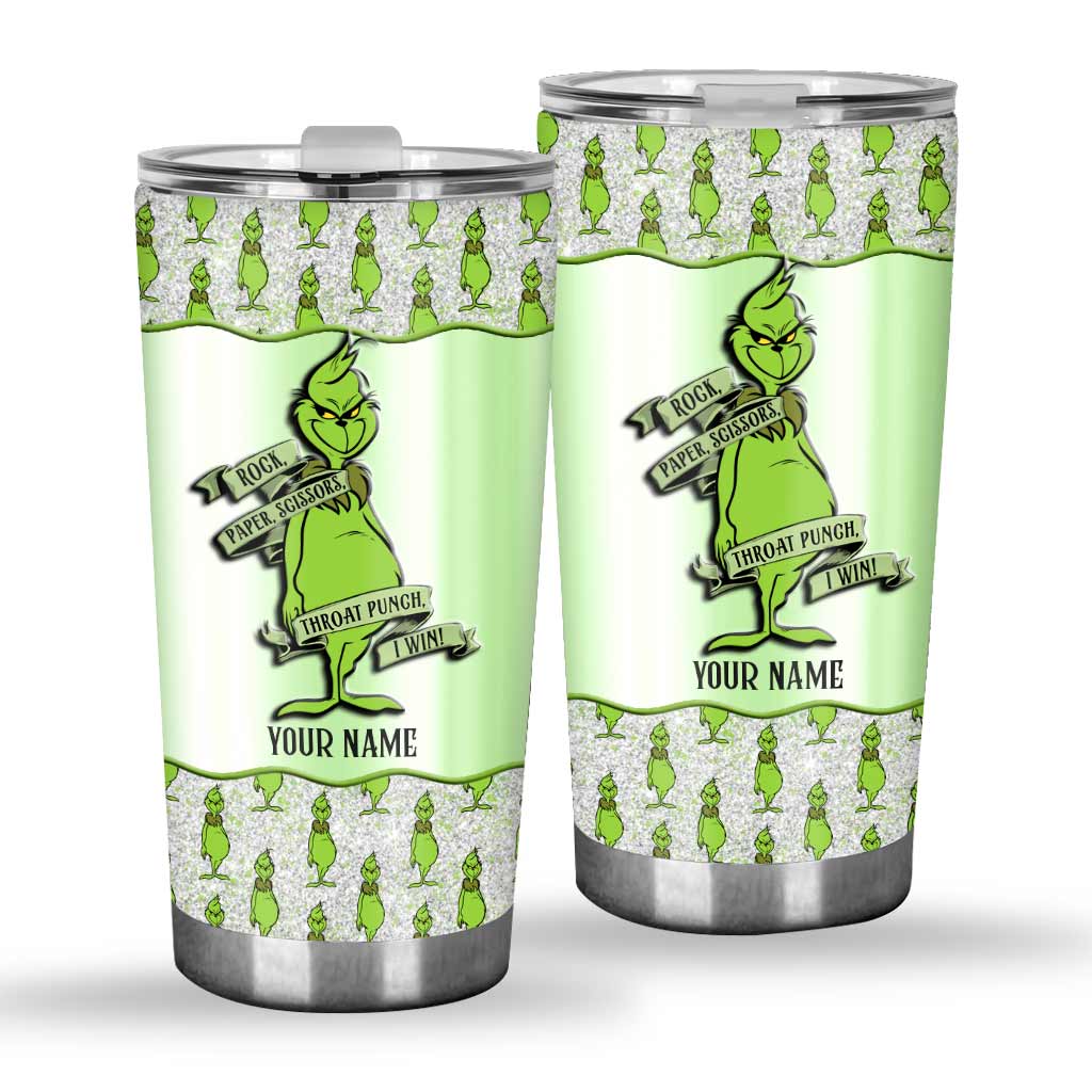 Rock Paper Throat Punch - Personalized Tumbler