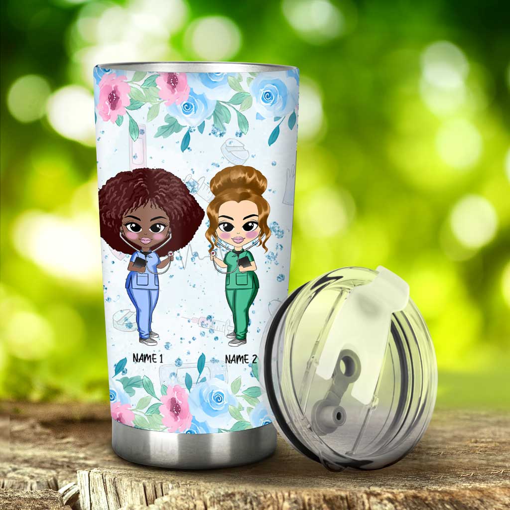 Scrub Life With My Scrub Bestie - Personalized Nurse Tumbler