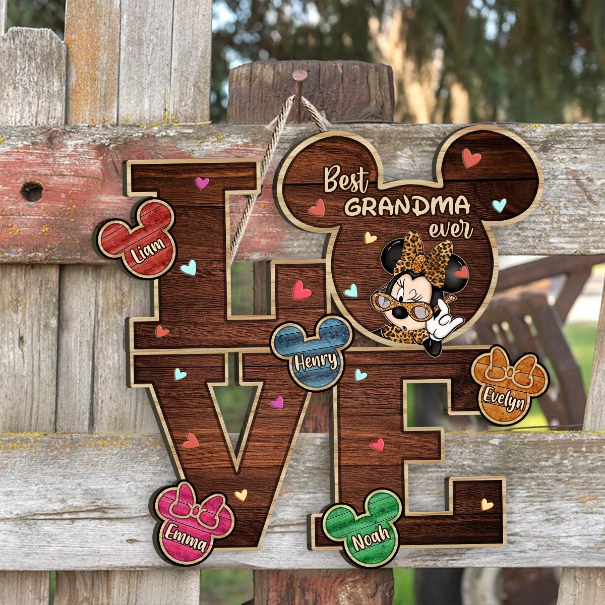 Love - Personalized Mother's Day Grandma Wood Sign