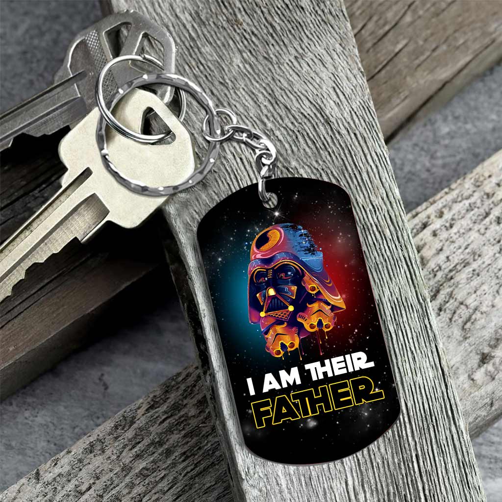 I Am Their Father - Personalized Father's Day The Force Stainless Steel Keychain