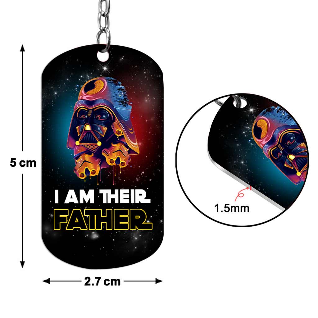 I Am Their Father - Personalized Father's Day The Force Stainless Steel Keychain