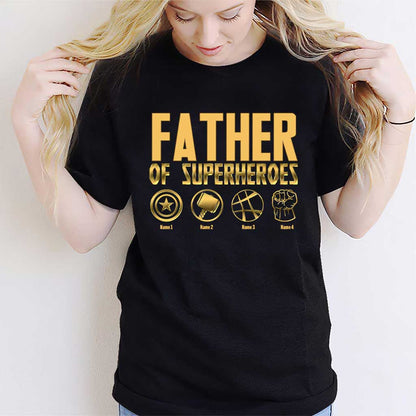 Father Of Superheroes - Personalized Father's Day T-shirt and Hoodie