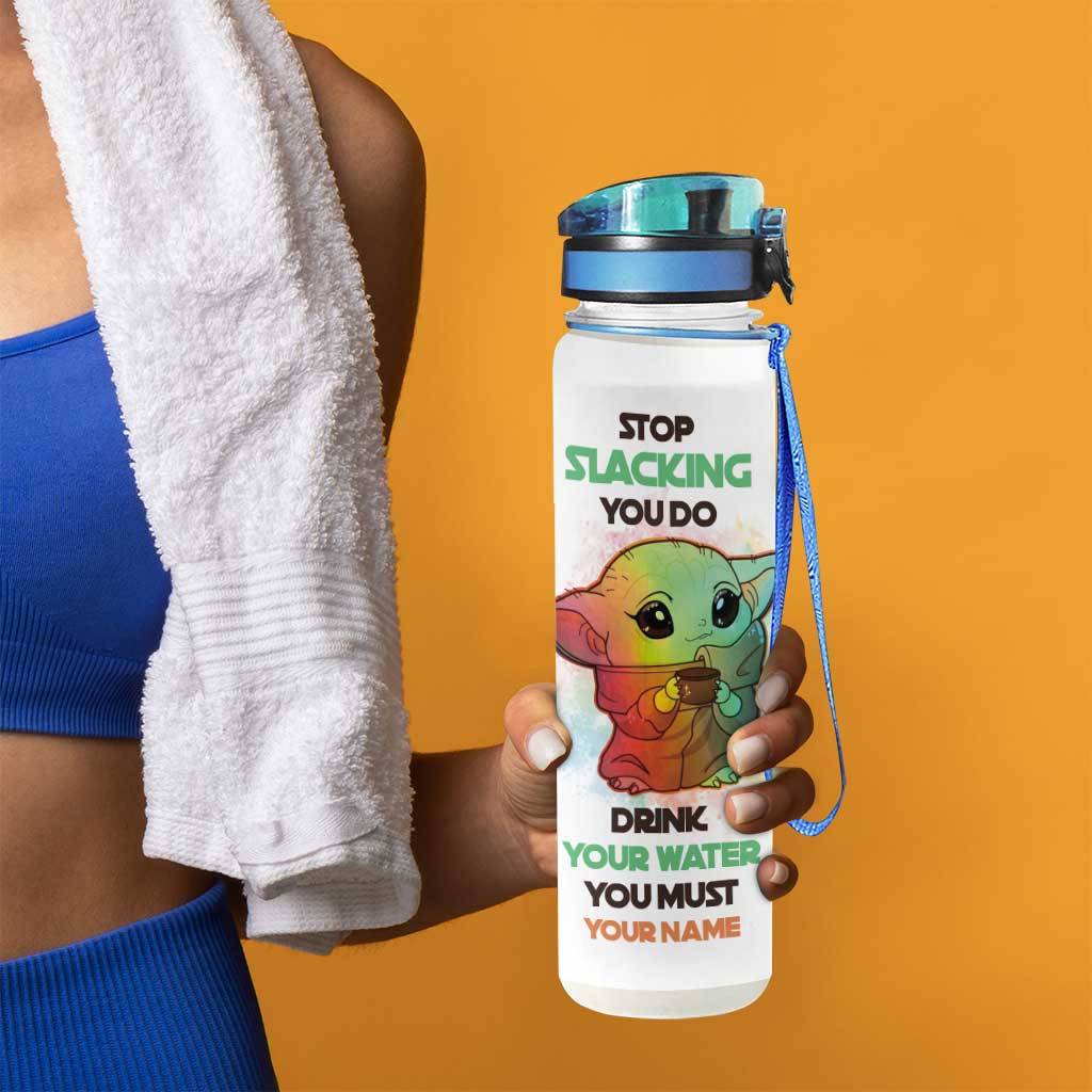 Drink Your Water You Must - Personalized The Force Water Tracker Bottle