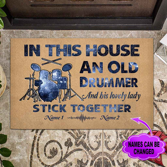 An Old Drummer Personalized Doormat