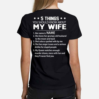 5 Things - Husband And Wife Personalized T-shirt And Hoodie 072021