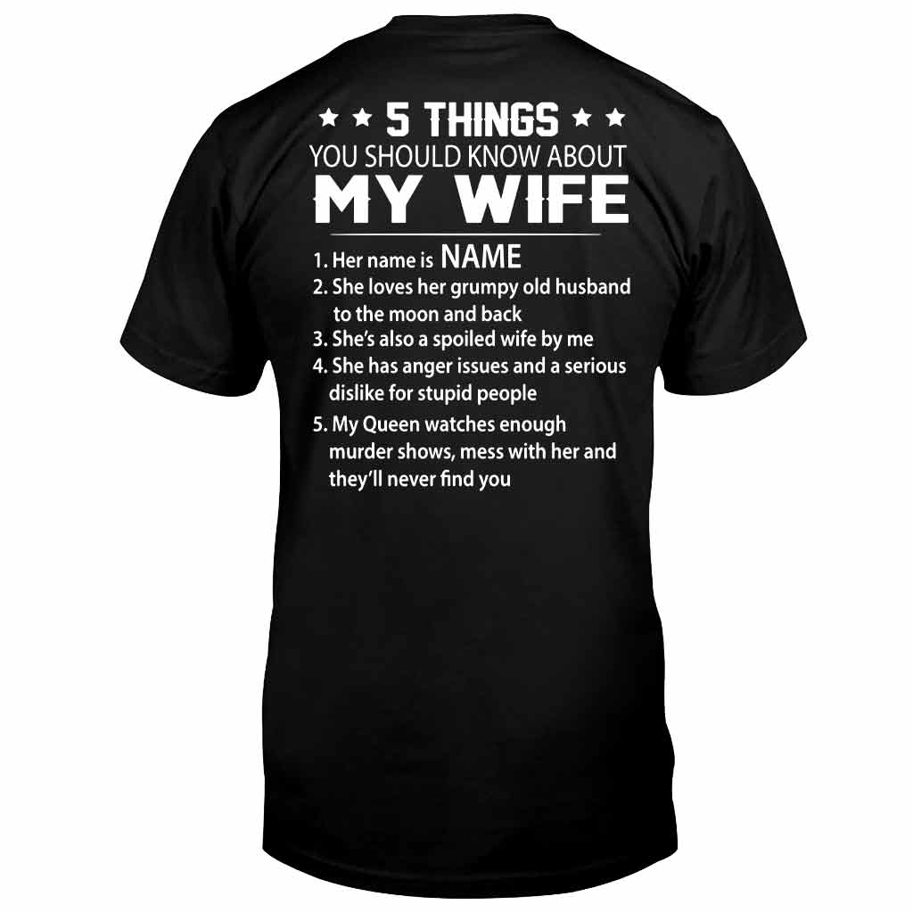 5 Things - Husband And Wife Personalized T-shirt And Hoodie 072021