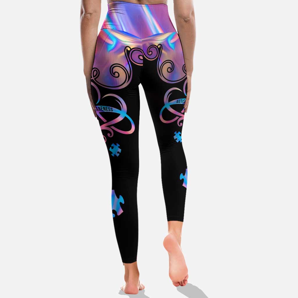 Love Needs No Words - Autism Awareness Leggings And Hollow Tank Top