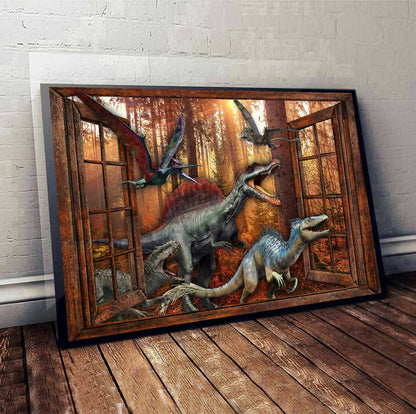 Into The Forest I Go - Dinosaur Canvas And Poster