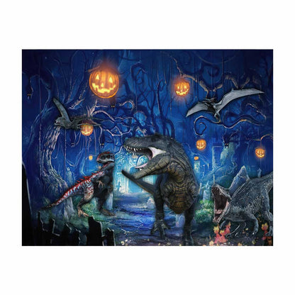 The Most Beautiful Time - Halloween Dinosaur Wall Tapestry