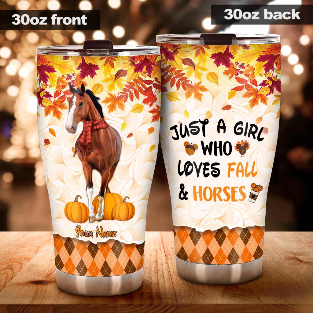 Just A Girl Who Loves Horses - Personalized Tumbler