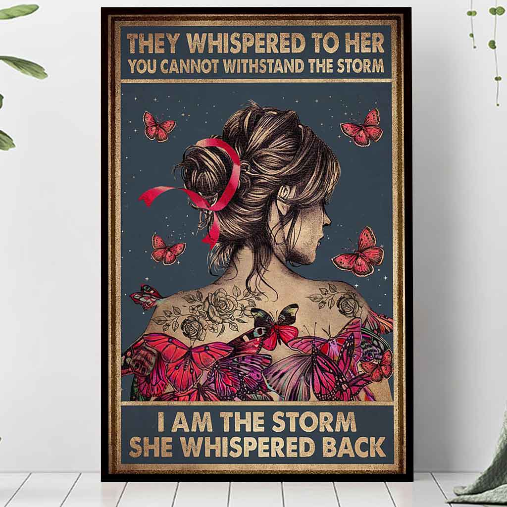 They Whispered To Her You Cannot Withstand  - Breast Cancer Awareness Poster 092021