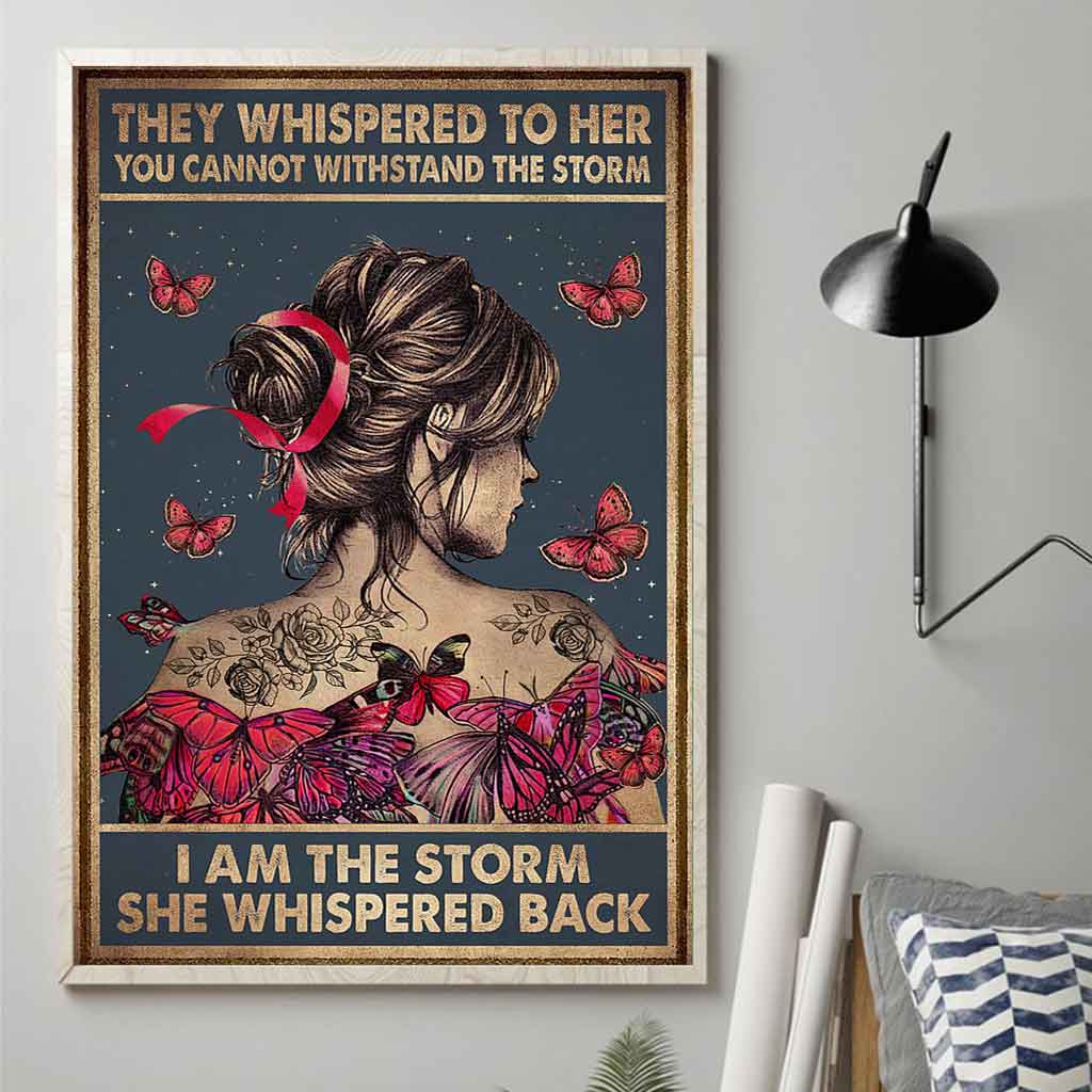 They Whispered To Her You Cannot Withstand  - Breast Cancer Awareness Poster 092021