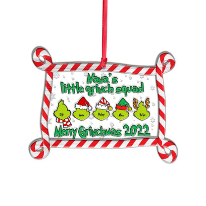 Nana's Little Green Squad - Personalized Christmas Grandma Layers Mix Ornament