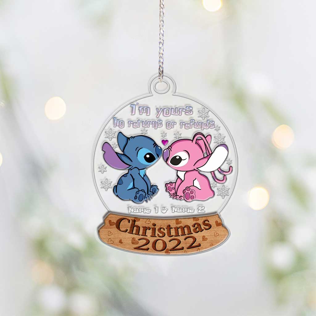 I'm Yours No Returns Or Refunds - Personalized Christmas Ohana Layers Mix Ornament