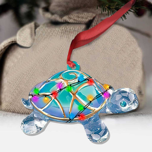 Blue Turtle 2 - Christmas Turtle Ornament (Printed On Both Sides)