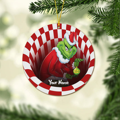 Green Mischief - Personalized Christmas Stole Ornament (Printed On Both Sides)