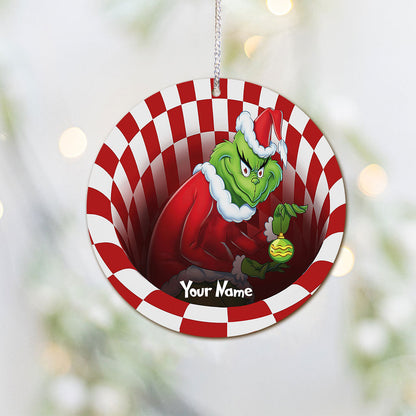 Green Mischief - Personalized Christmas Stole Ornament (Printed On Both Sides)