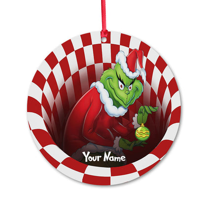 Green Mischief - Personalized Christmas Stole Ornament (Printed On Both Sides)