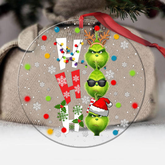 Ho Ho Ho Green - Christmas Stole Transparent Ornament