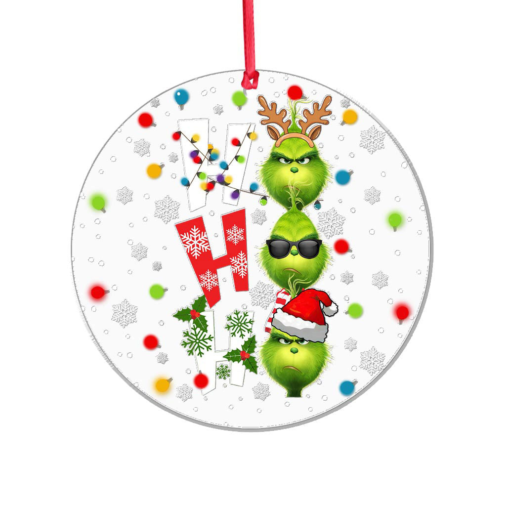 Ho Ho Ho Green - Christmas Stole Transparent Ornament