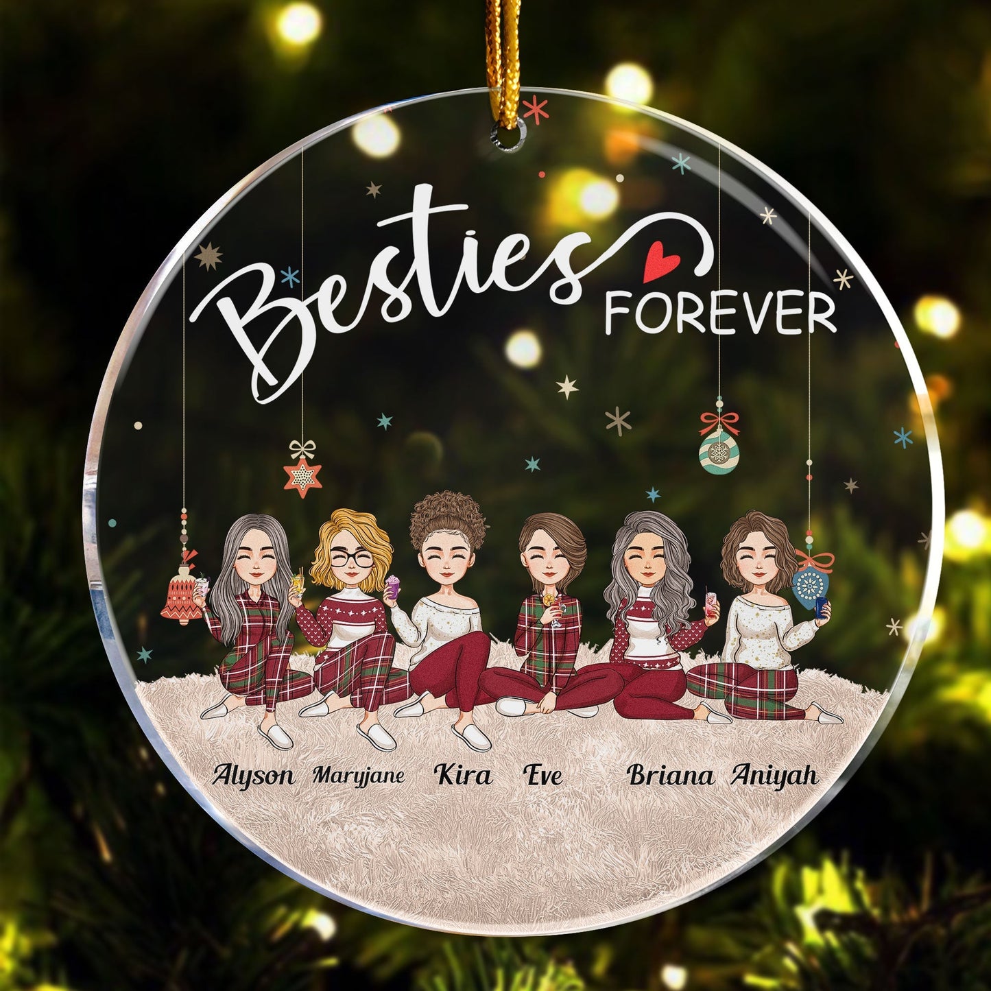 Bestie Forever - Personalized Transparent Ornament