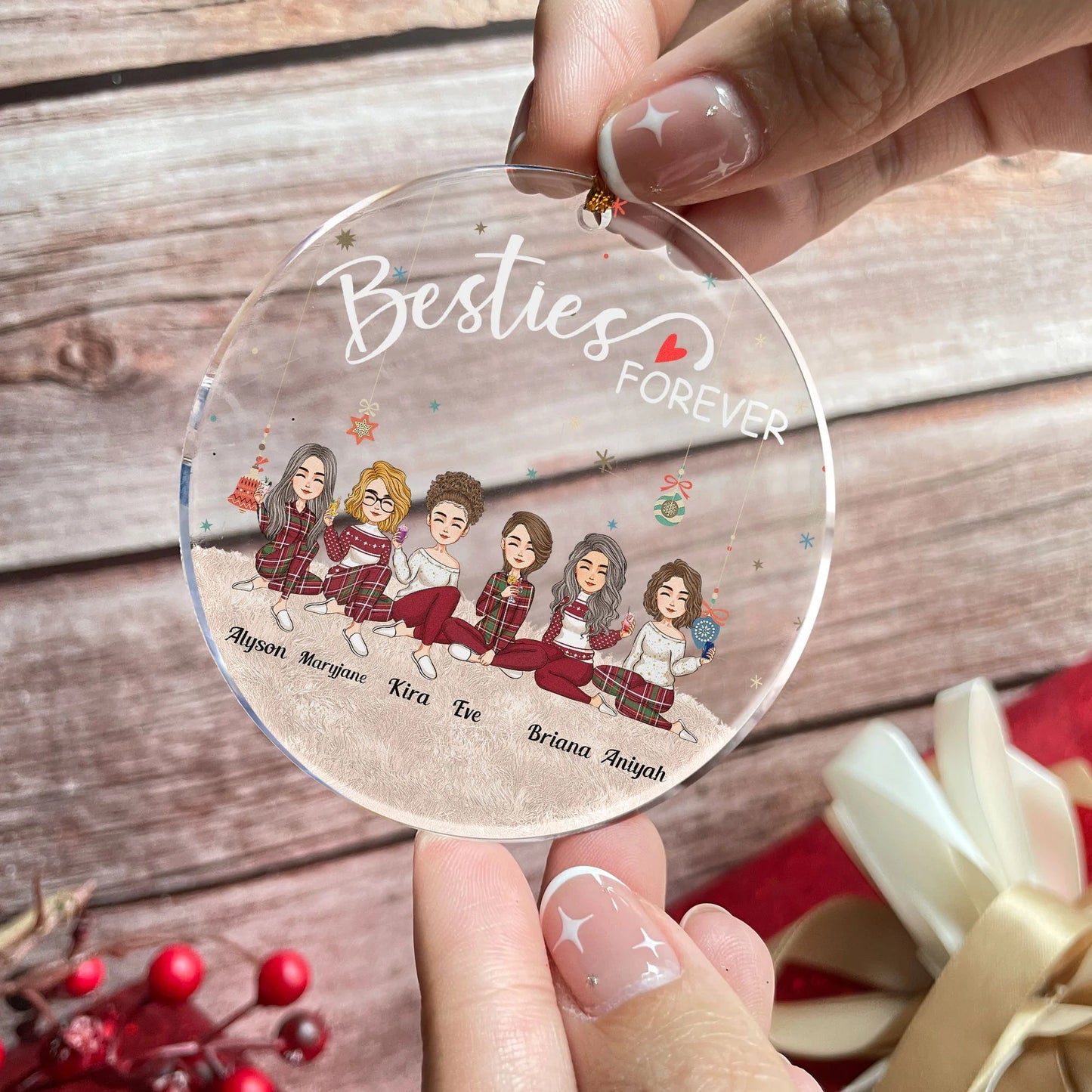 Bestie Forever - Personalized Transparent Ornament