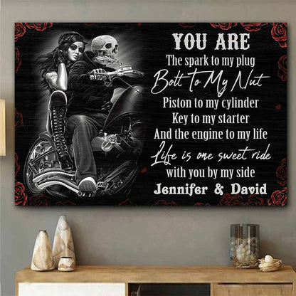 You Are The Spark To My Plug Motorcycle Couple - Personalized Biker Poster