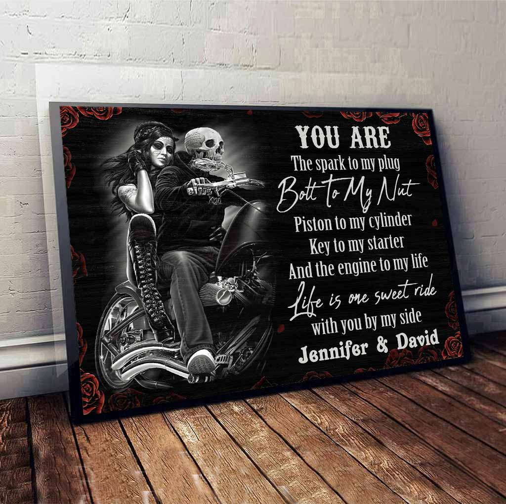 You Are The Spark To My Plug Motorcycle Couple - Personalized Biker Poster