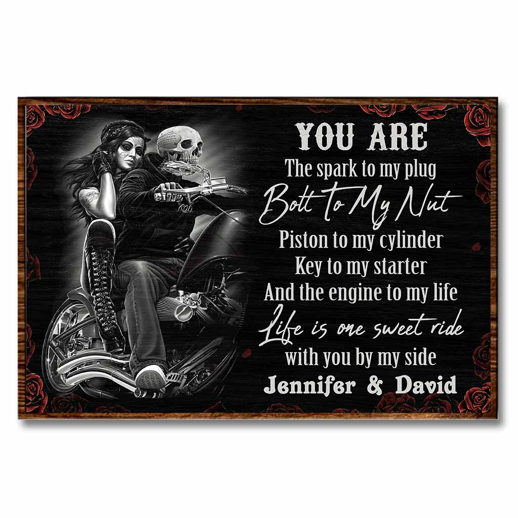 You Are The Spark To My Plug Motorcycle Couple - Personalized Biker Poster