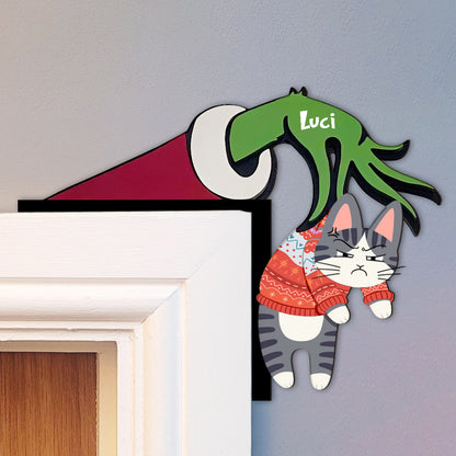 No Kitty Allowed - Personalized Cat Door Frame Decoration