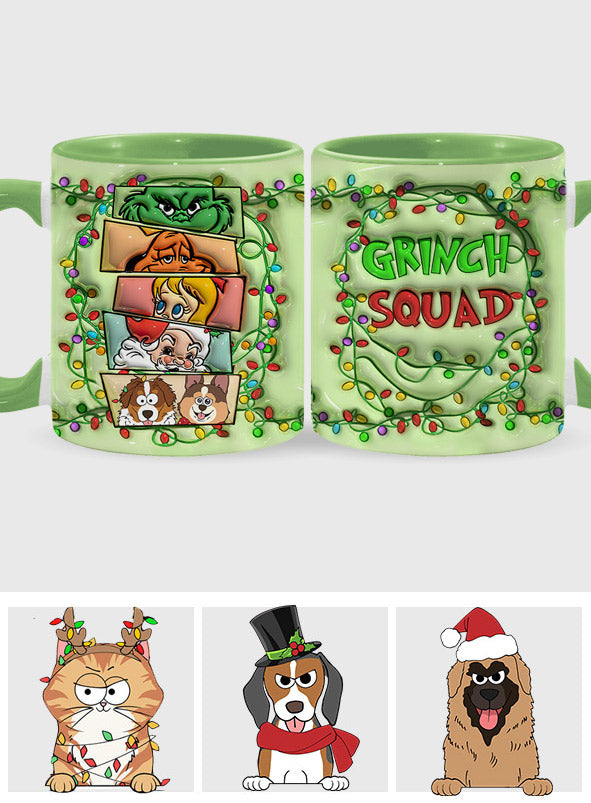 Green Squad With Dog Cat - Personalized Dog Accent Mug