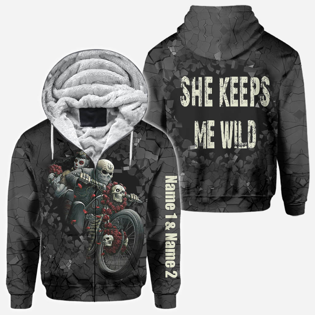 Motorcycle Couple Hoodie 3D For Him - Personalized Biker All Over T-shirt and Hoodie