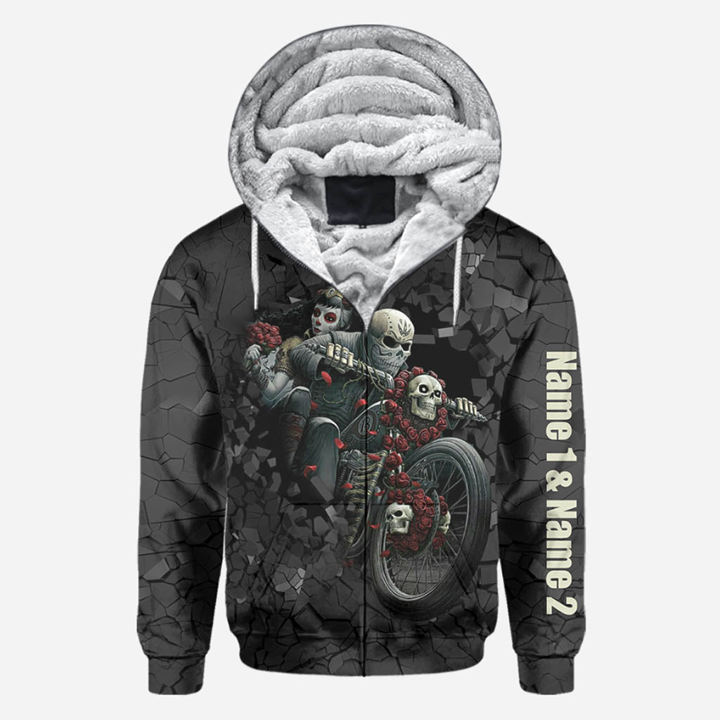 Motorcycle Couple Hoodie 3D For Him - Personalized Biker All Over T-shirt and Hoodie